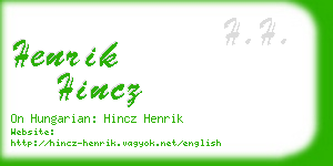 henrik hincz business card